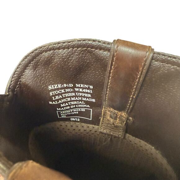 Justin Slip on Leather Workboots Waterproof Size 9.5 main image 4